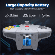 Luxmo Wireless 2.4G N64 Controller Game Pad Joystick for N64 Game System/Switch PC Mac