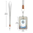 thumbnail image 3 of PU Leather Badge Holder ID Badge Holder with Lanyard for Cards & Credentials Merry Cat Christmas Tree, 3 of 6