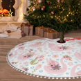 thumbnail image 6 of Rocae Swan And Flowers for Christmas Tree Skirt with Pom Pom Trim for Holiday Party for Holiday Home Decor Indoor Outdoor-48", 6 of 7