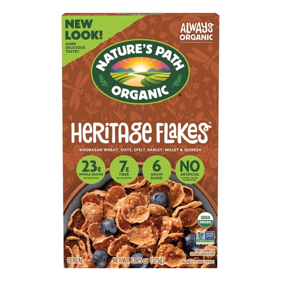Nature's Path Organic Breakfast Cereal, Heritage Flakes®, 13.25oz Box