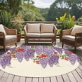 thumbnail image 4 of Spring Wisteria Round Area Rug 8Ft Washable Large Circle Rugs for Living Room Dorm, Purple Flowers Floral Leaves Botanical Beige Non-Slip Carpet Floor Mats Indoor Outdoor Carpet Runner Home Decor, 4 of 8