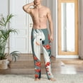 thumbnail image 2 of Logiee Cockatoo Red Berries Print Pajama Pants for Men,Men’s Pajama Bottoms,Mens PJ Pants with Pockets & Button Fly-Large, 2 of 6