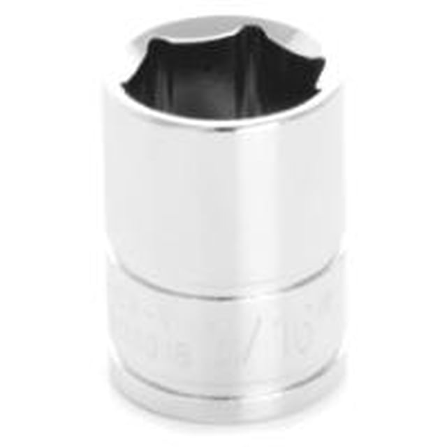Performance Tool Socket W38018 3/8 Inch Drive; 9/16 Inch; Standard; 6 Point; Polished Nickel Chrome Plated; Vanadium Alloy Steel; Single