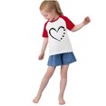 thumbnail image 3 of QTOCIO Toddler Girl Clothes, Summer Girls Shirts, Toddler Kids Boys Girls Fashion Cute Round Neck Print Short Sleeve Top, Red, 9 Years, 3 of 4