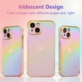 thumbnail image 2 of MYKOMI for iPhone 13 Case 6.1 inch,Cute Colorful Iridescent Plating Edge Case with Love Hearts Pattern,Camera Lens Protection Shockproof Phone Case for Women Girls, 2 of 9