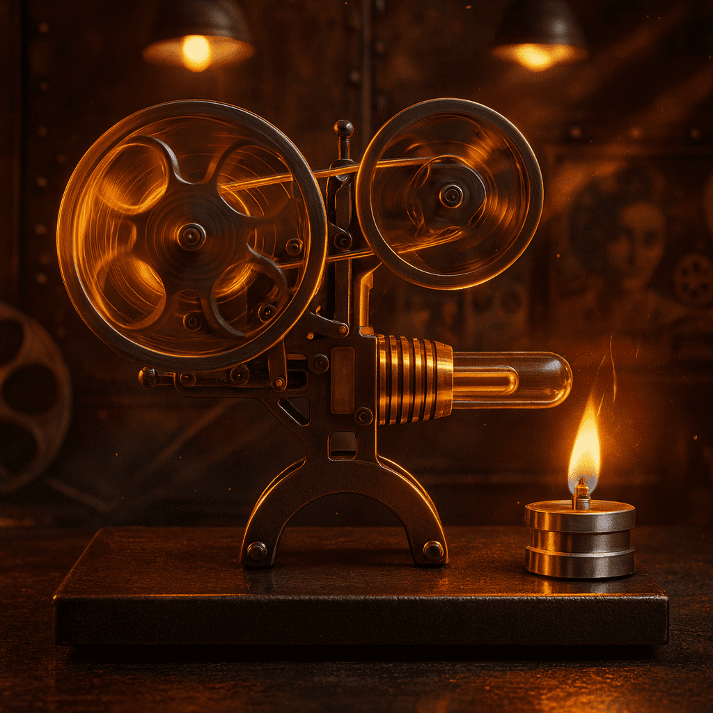 ENGINEKIT Stirling Engine Model Kit Projector Style DIY Vintage Mechanical STEM Engine Model