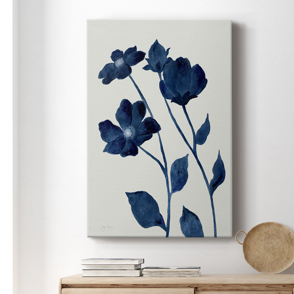Indigo Bloom I Premium Gallery Wrapped Canvas - Ready to Hang