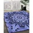 thumbnail image 3 of Ahgly Company Machine Washable Indoor Round Transitional Sky Blue Area Rugs, 3' Round, 3 of 7