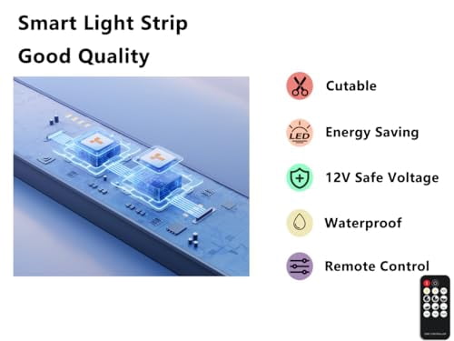 Galgreen Neon Rope Lights, 16.4ft Rope Lights with Dimmable Remote and Adapter, Waterproof Flexible Smart Led Strip Lights for Bedroom, Super Bright, DIY Neon Sign, Indoors Outdoors Decor, Ice Blue