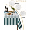 thumbnail image 3 of Colorful Stripe Tablecloth Rectangle Table Cloth 60x84, Waterproof Tablecloth Outdoor Table Cloth, Modern Teal Blue Green Vertical Striped Washable Table Cover for Kitchen Dinning Party, 3 of 8
