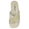 thumbnail image 3 of Forever Shoes Women Sandals Crisscross Studded Strap Spikes Band Flatform Platform SURE-75 Cream Beige 9, 3 of 3