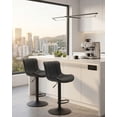 thumbnail image 4 of Set 2 Bancos Giratorios con Respaldo Alto Barra Desayunador Cocina color Negro, 4 of 5