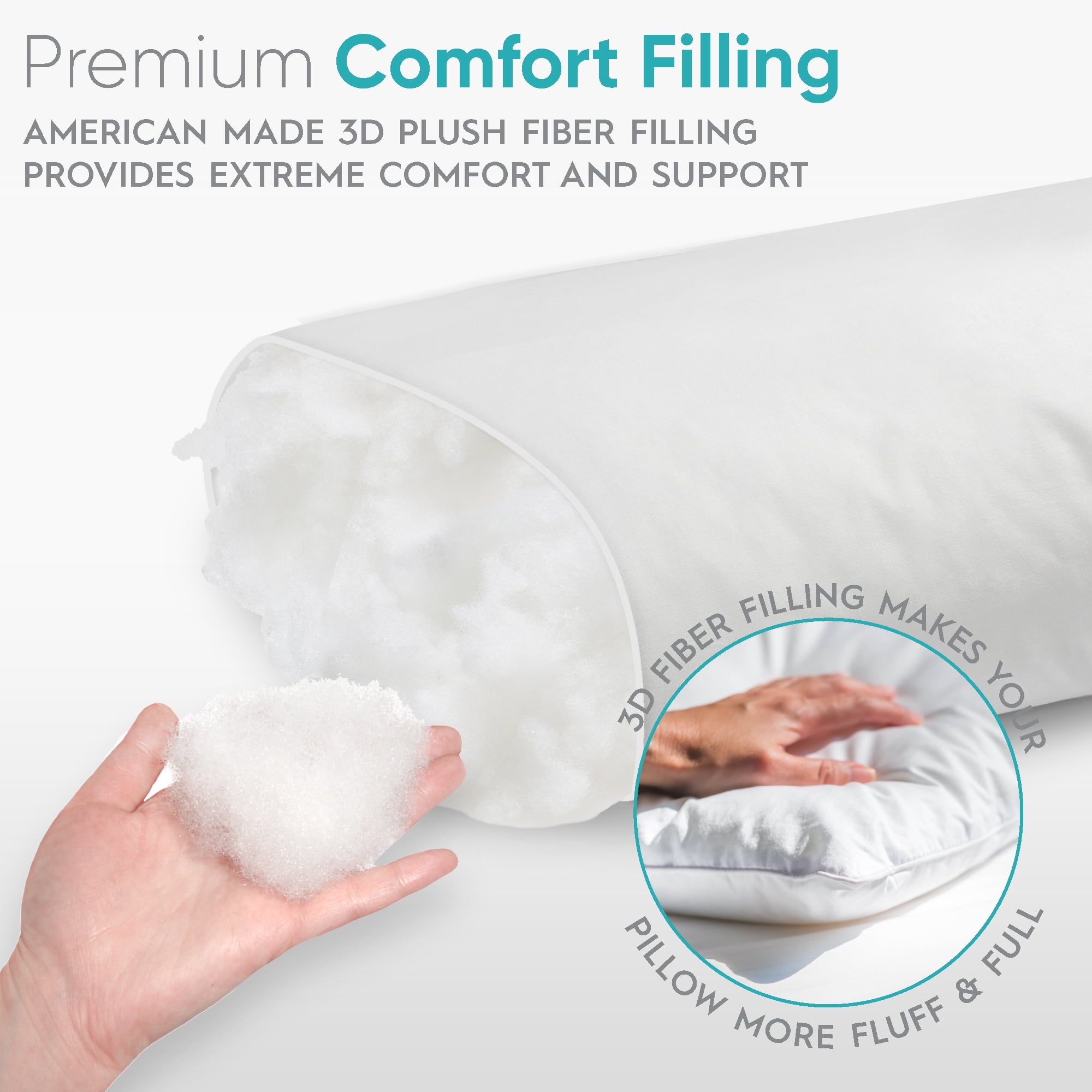 Digital Decor Premium Cotton Full Body U Shaped Pregnancy Pillow 35" x 65"