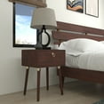 thumbnail image 3 of Dalen Nightstand, Mid-Century Style, Solid Wood Side Table, Walnut, 3 of 17