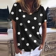 thumbnail image 4 of Trendfront Womens Polka Dot T Shirts V Neck Short Sleeve Casual Loose Fit Summer Tunic Tee Tops for Women, 4 of 9