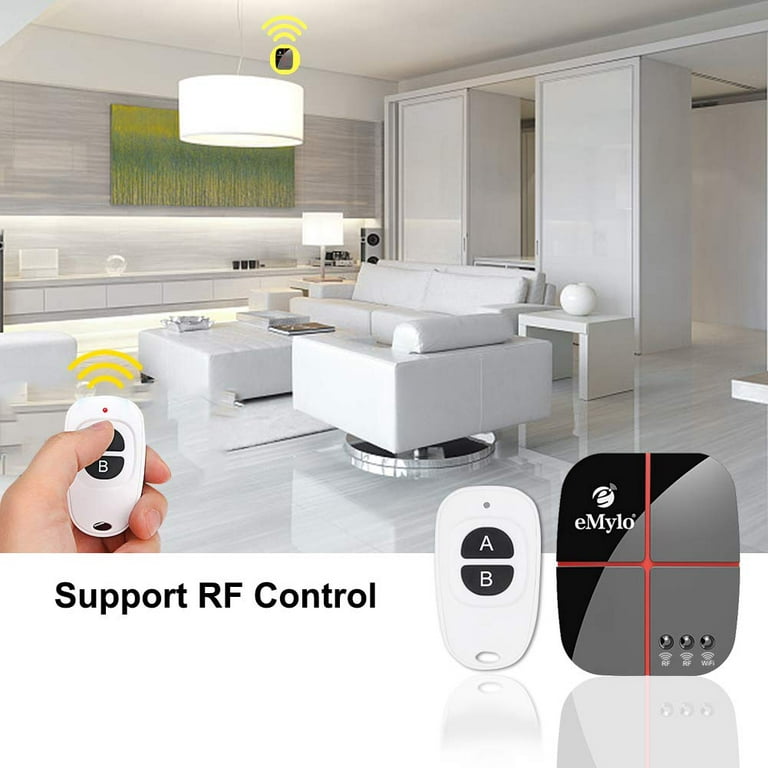 WiFi Switch, eMylo Smart WiFi Relay Switch Wireless Light Remote Control  Module for Smart Home Automation Compatible with Alexa Google Assistant