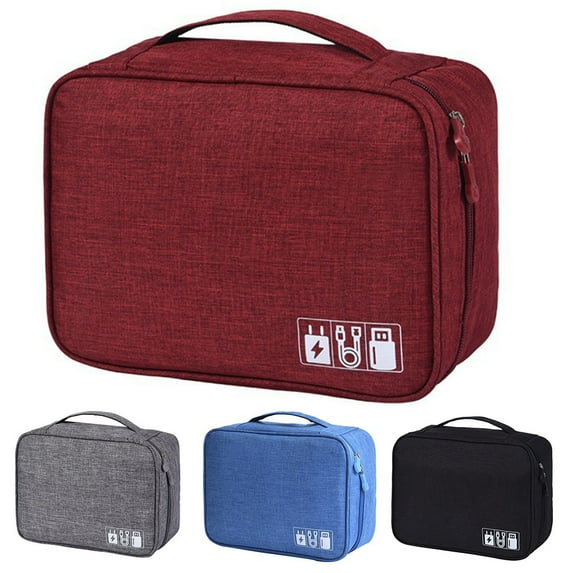 Travelwant Electronics Travel Organizer, Waterproof 3 Layer Electronics Organizer, Cable Organizer Bag for Cables, Chargers, Power Bank, Flash Drive, Phone, iPad Mini, Pump