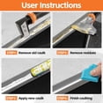 thumbnail image 2 of 4 in 1 Caulking Tool Kit, Multi-Function Caulk Remover Tool, Grout ,  Sealant Cleaner for Bathroom, Shower, Tile, Window, Household Caulk Kit(Orange), 2 of 6