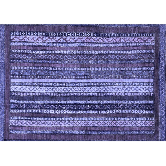 Ahgly Company Indoor Rectangle Abstract Blue Modern Area Rugs, 3' x 5'