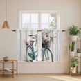 thumbnail image 2 of Bicycles Kitchen Curtain for Berdoom Living Room Cafe 54 Inch Length, Country Vehicle Botanical Flowers Wooden Plank Tiers Curtains Light Filtering Drapes Window Treatment 2 Panels 52"Wx54"L, 2 of 8