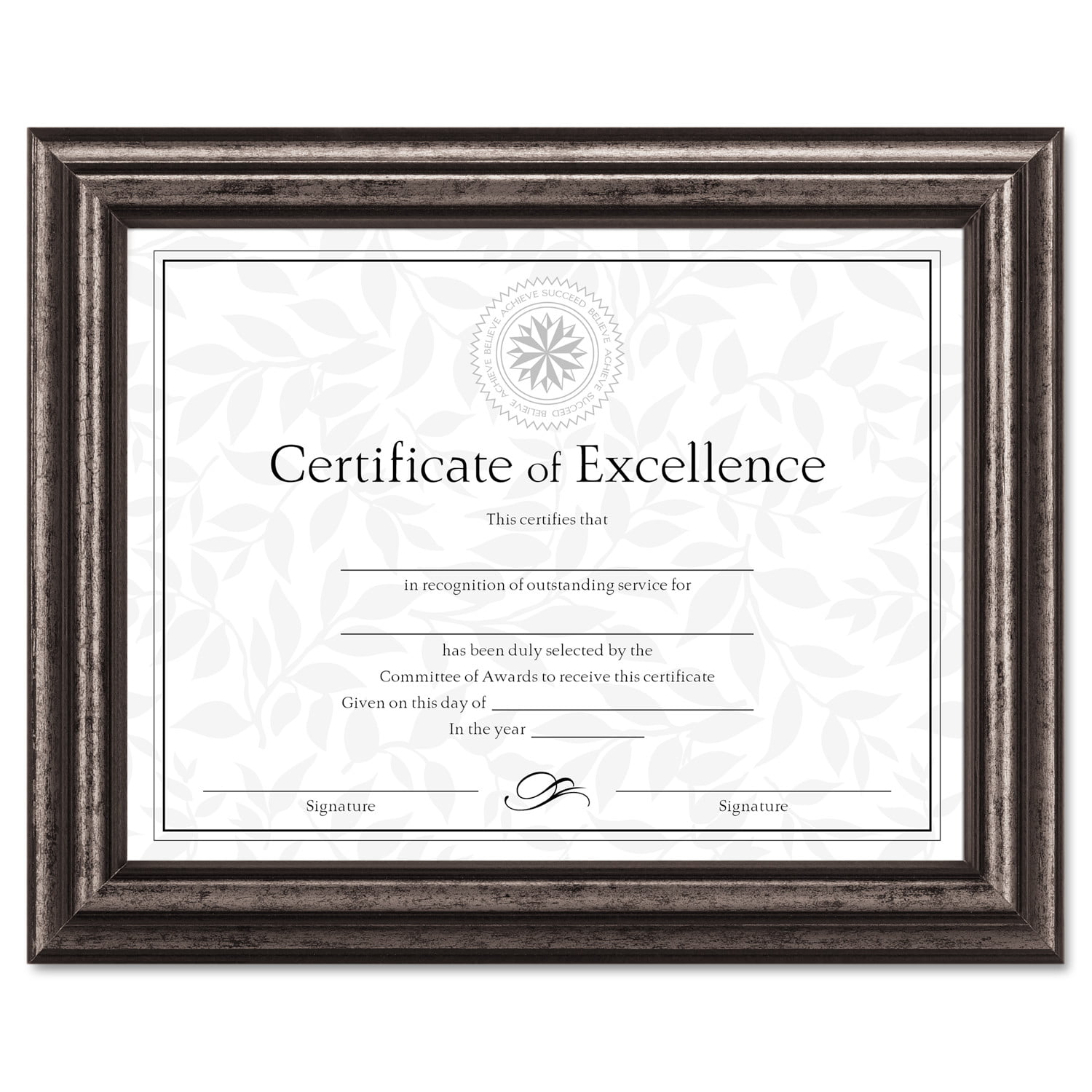 DAX Two-tone Document/diploma Frame Wood 8 1/2 X 11 Black W/gold Leaf Trim for sale online 