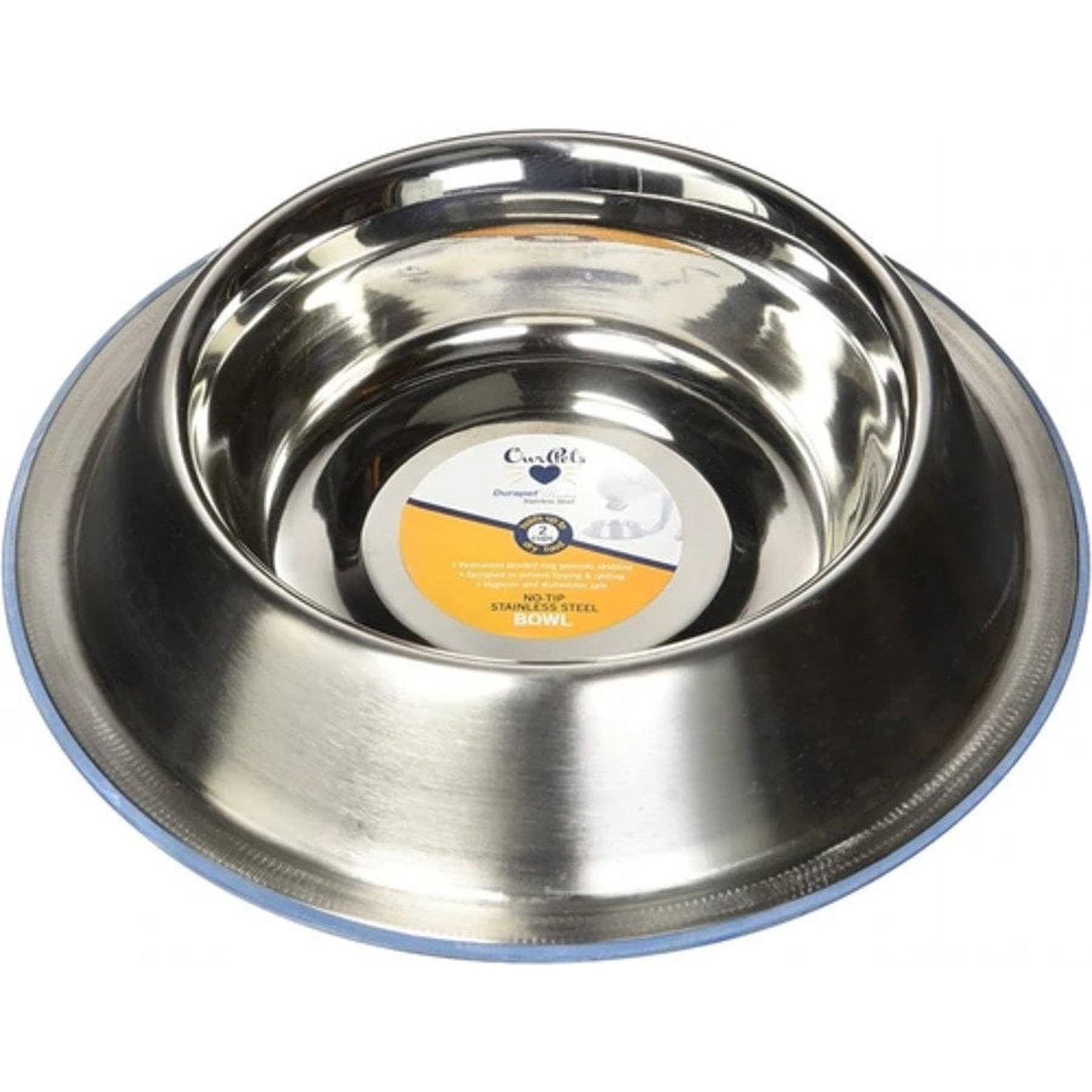 OurPets Premium Stainless Steel Non-Tip Dog Bowl, SM