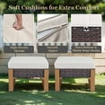 thumbnail image 5 of Gymojoy 2-Piece Brown Wicker Outdoor Ottoman Patio Rattan Footrest Seat Steel Frame Foostool with Removable Beige Cushions, 5 of 7