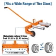 thumbnail image 6 of Tire Wheel Dolly Adjustable 11.61-22.83" Spacing, Tire Lifter 500 LBS Capacity, Tire Dolly Ergonomic Handle & Smooth Roller, for SUV, Truck, Skid Steer, ATV, RV, Trailer., 6 of 12