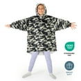 thumbnail image 5 of Bare Homey Plush Sherpa Wearable Blanket - Fluffy & Soft - Lightweight - Kids, Camo - Gray, 5 of 9