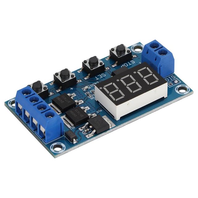 Módulo De Relé De Encendido/Apagado Del Interruptor Del Temporizador De Retardo Del Ciclo Del Disparador De 12 V Con Pantalla Led seitruly EL007482-00