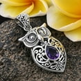 thumbnail image 2 of 925 Sterling Silver Amethyst Pendant for Women Charm Owl Amethyst Jewelry Birthday Christmas Gifts for Women, 2 of 6