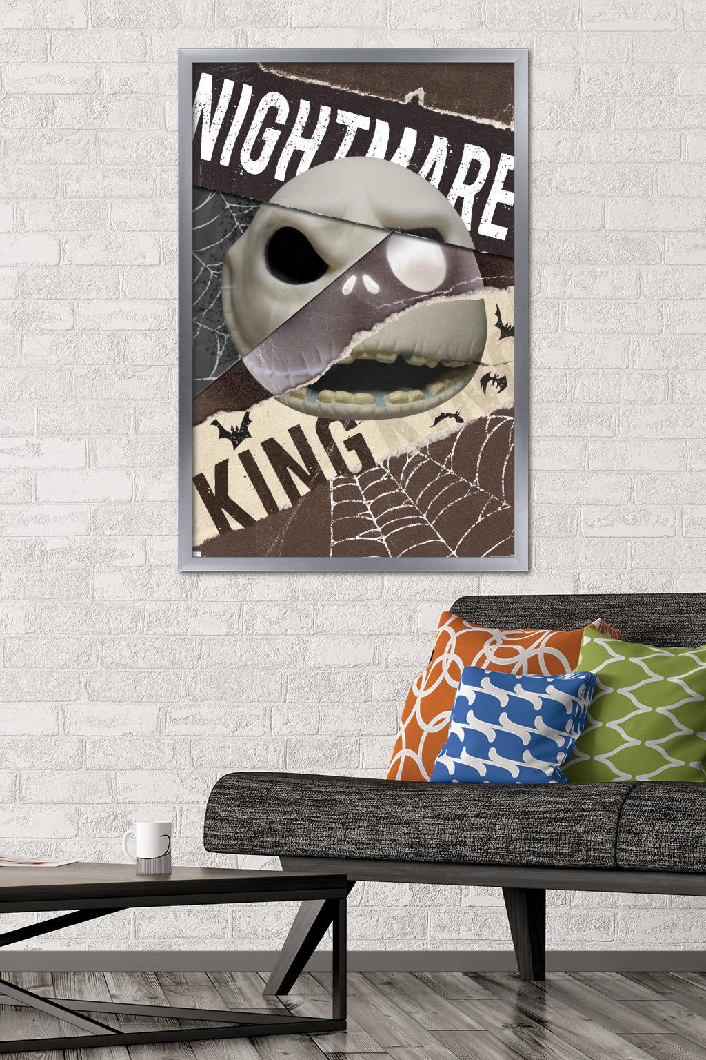 Disney Tim Burton's The Nightmare Before Christmas - Distorted Jack Wall Poster, 22.375" x 34" Framed