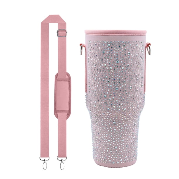 Stanley cup Cubierta de taza de diamante caliente con incrustaciones de diamante de 40 oz, adecuada para cubierta de taza con mango de botella de agua, con correa ajustable para accesorios de taza