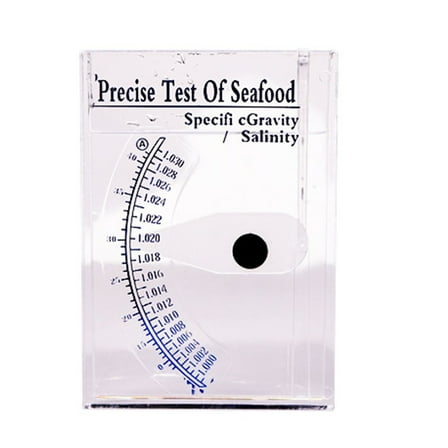 Aquarium Salinity Meter 0-43% Range Seawater Tester Acrylic Density Gauge 1.000-1.030 for Marine Fish Tank Aquaculture Easy-Read Pointer Compact 13x9x1.5cm
