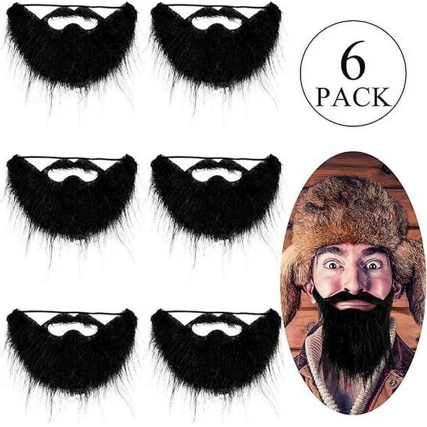 6 Piezas Disfraz Divertido Barba Disfraz de Barba Falsa Negra Disfraz Divertido de Bigote de Halloween para Fiesta de Disfraces de Bigote Divertido Suministros para Fiestas Accesorios de Halloween