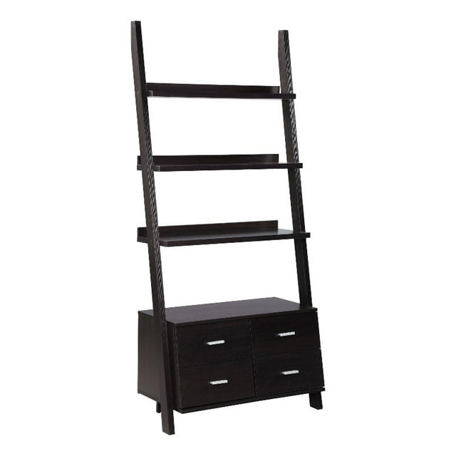 Coaster Colella 4-Shelf Ladder Contemporary Wood Bookcase in Cappuccino