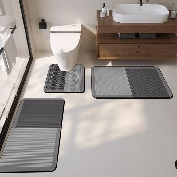 Suncoda Bathroom Rugs, Soft Memory Foam Bath Mat - Non Slip Absorbent Thick Bath Matt, Rubber Back Shower Rug, Toilet Mats Bath, Mats for Bathroom Floor Toilet, Door Mat Washable
