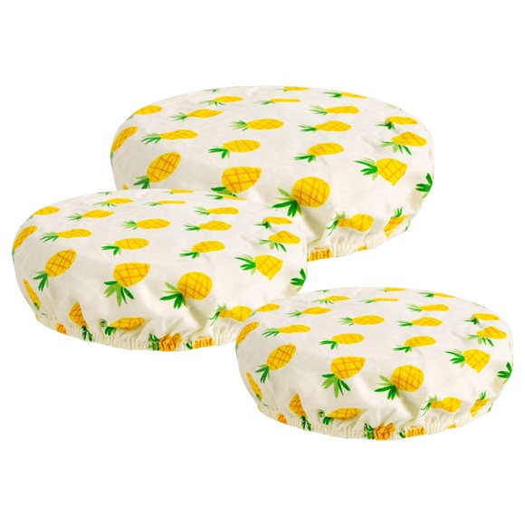 3 tapas reutilizables para cuencos, diámetro 26 cm, 23 cm, 20 cm, vajilla, tapa elástica para alimentos. Conjunto de piña