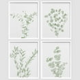 thumbnail image 3 of PixonSign Framed Pastel Watercolor Green Leaves Wall Art, Set of 4 Nature Wilderness Wall Decor Prints, Botanical Floral Wall Décor, Tree Vine Branch&nbsp;Rustic Posters for Bedroom - 8"x10" White, 3 of 5