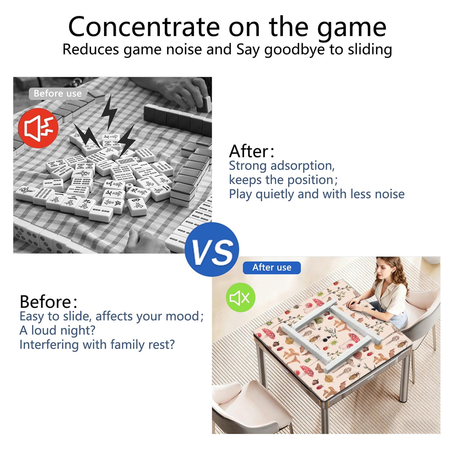 31.5 Inch Square Botanical Table Pad Made of Premium Rubber Material with Anti-Slip Non-Slip Grip and Noise Reducing Features for Board Games Cards