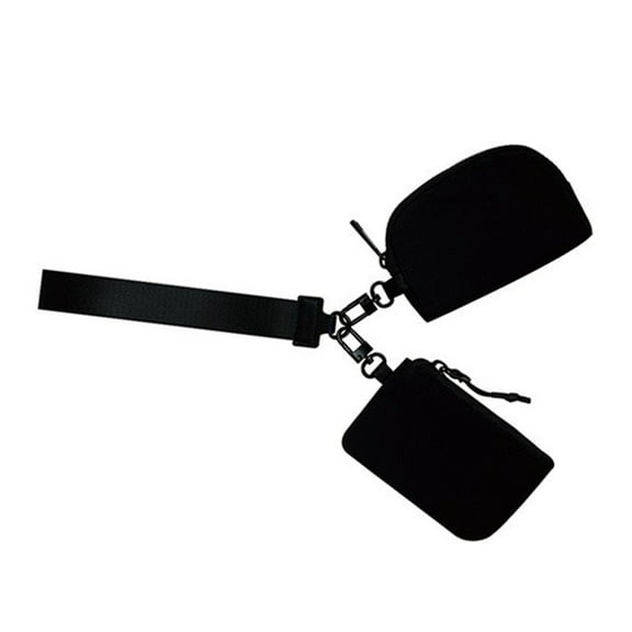 Yokua Double Pouch Wristlet Portable Wallet Detachable Card Holder Coin Purse