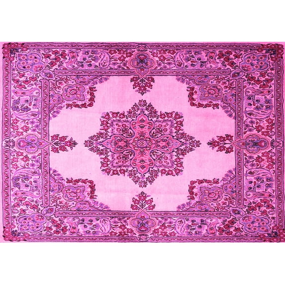 Ahgly Company Indoor Rectangle Persian Pink Traditional Area Rugs, 7' x 9'