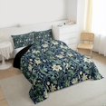 thumbnail image 3 of Homewish Chic Floral Flowers 3 Pieces Queen Comforter Set For Kids Teens Adults,Exotic Style Ultra Soft Bedding Sets,Retro Vintage Bedding Comforter Set,Ultra Soft Home Decor,Reversible, 3 of 8