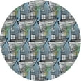 thumbnail image 1 of Ahgly Company Indoor Round Patterned Light Steel Blue Novelty Area Rugs, 6' Round, 1 of 6