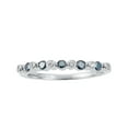 thumbnail image 2 of Sterling Silver with Natural White and Blue Diamond Band Ring, 2 of 3