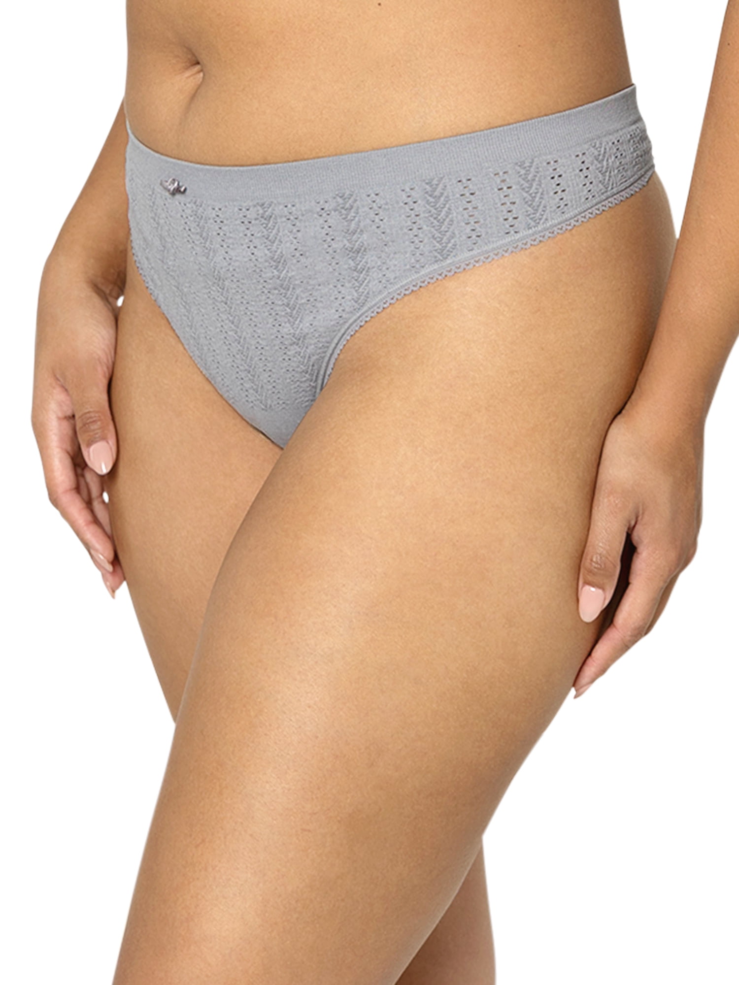 fresh collection by Fruit of the Loom Women's Seamless Pointelle Thong 2-pack