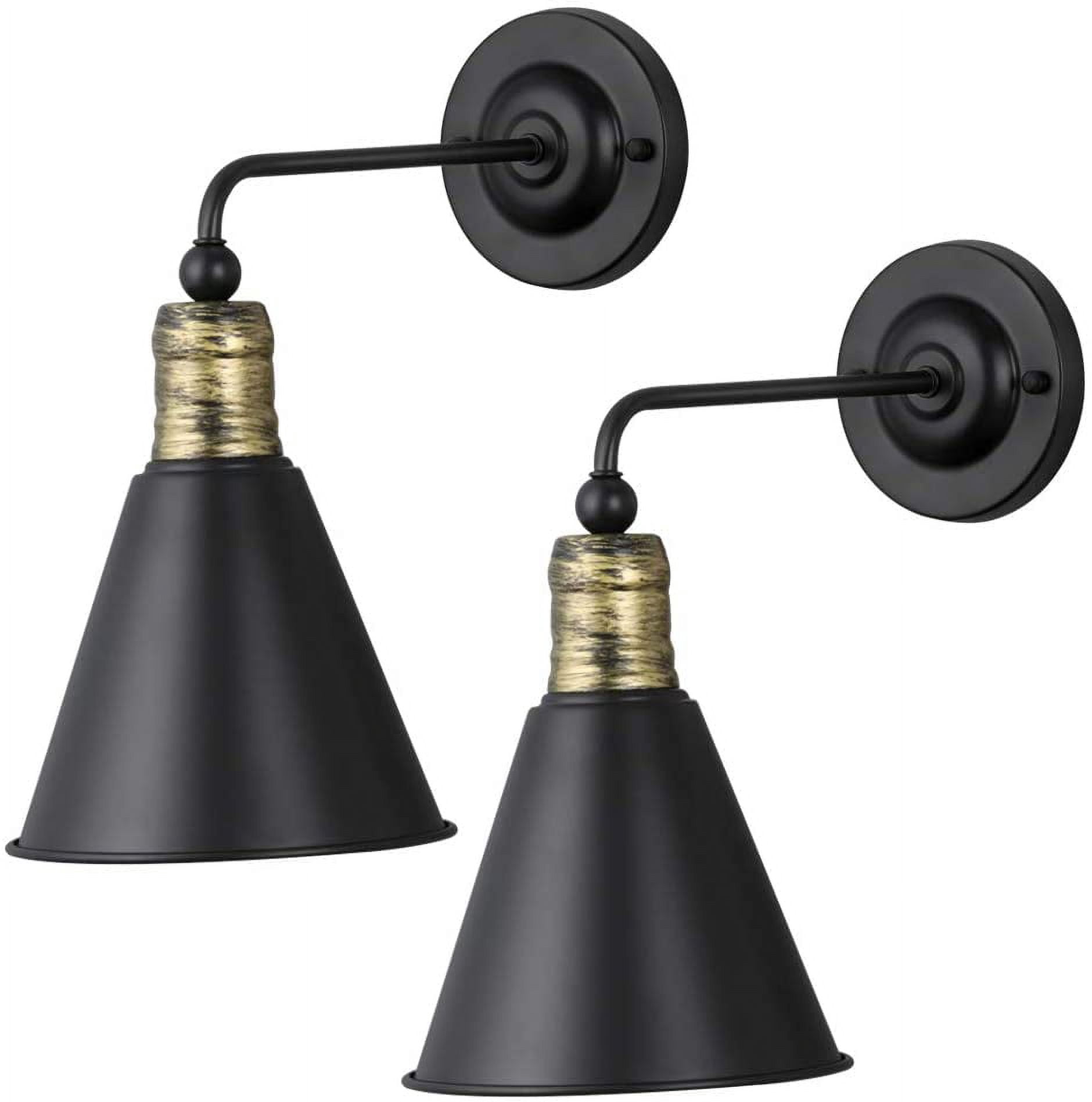 NEX Industrial Indoor Wall Sconces, Hardwired Lighting with Black Chrome Metal