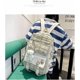 thumbnail image 4 of 5Pcs Canvas School Backpack Combo Set with Kawaii Bear Pendant Cute Pins Plaid Check Handle Shoulder Tote Bag Schoolbag, 4 of 4