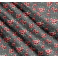 thumbnail image 3 of Soimoi Gray Cotton Poplin Fabric Leaves & Ranunculus Floral Fabric Prints By Yard 56 Inch Wide, 3 of 7