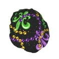 thumbnail image 2 of Disketp Mardi Gras6 Shower Caps,Reusable Shower Cap For Women, Double Layer Waterproof Hair Cap, Large Size For All Hair Lengths,For Girls Spa Home Salon Use, 2 of 9